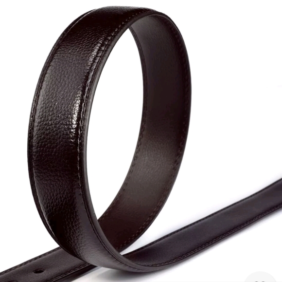 NWT Men's JingHao 100% Black Cowhide Leather Belt Length 60" Extra Large - Picture 6 of 6